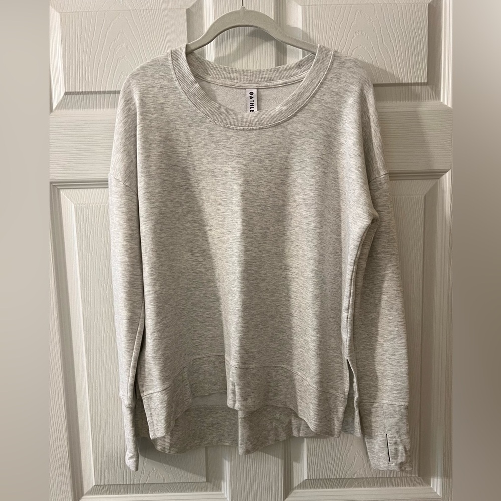 Athleta Heathered Light Gray Sweatshirt